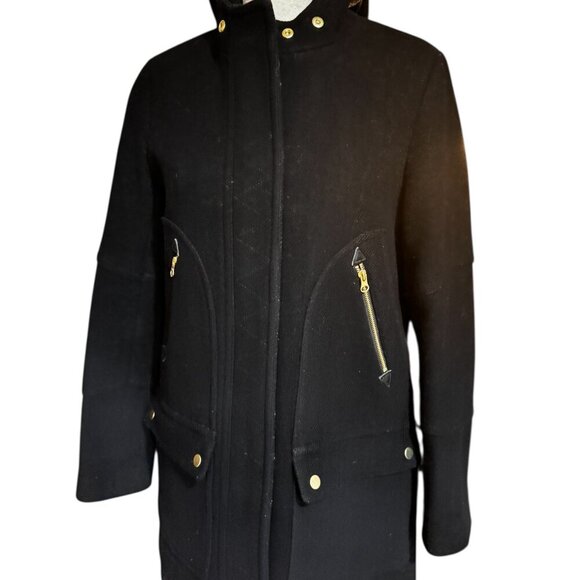 J.Crew Stadium-Cloth Wool Coat by Nello Gori – Black – Women’s Size 10 - Picture 4 of 7